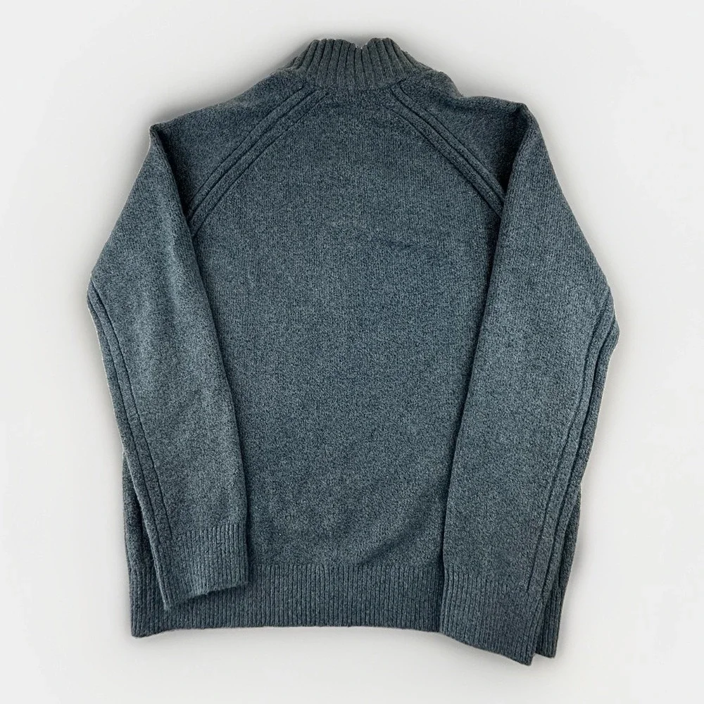 Banana Republic x Repreve Mens Large Blue Mock Neck Button Pullover Sweater